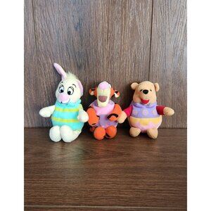 Vintage Winnie the Pooh Easter Egg Collectible Plush Bundle Rabbit Tigger